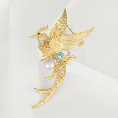 Broche Rétro Phénix Haut de Gamme pour Femme, Élégante et Polyvalente, Sens de Luxe Léger et Haut de Gamme