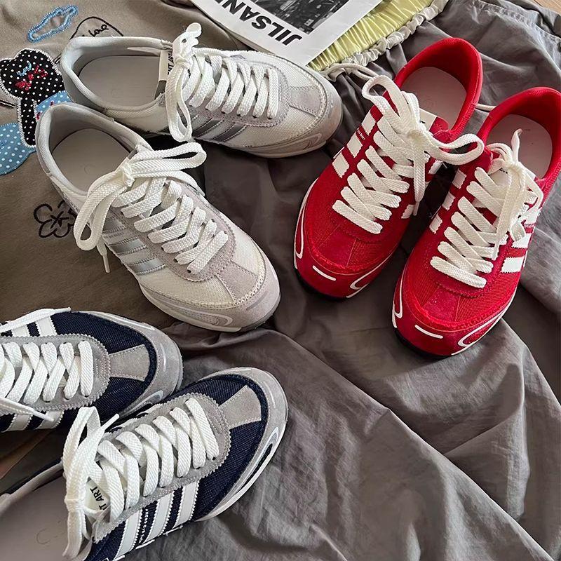 Thick-soled Red German Training Shoes Women's Summer New Versatile Mesh Casual Sports Shoes Dad Shoes Forrest Gump Shoes