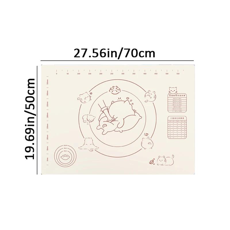 70*50CM Silicone Pad Kneading Mat Non-Stick Baking Mat Sheet Kneading Dough Mat For Kitchen Rolling Pizza Dough Cooking Sheet