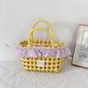 Casual PVC Hollow Weave Bag Large Capacity Vacation Style Vegetable Basket Bags Shoulder Bags