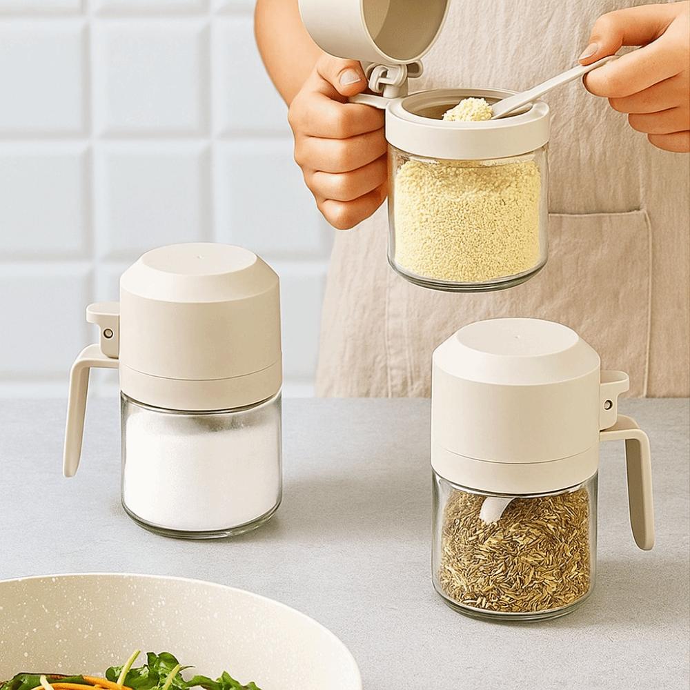 Large Capacity Glass Seasoning Jar Dustproof Sugar and Salt Container  Restaurant