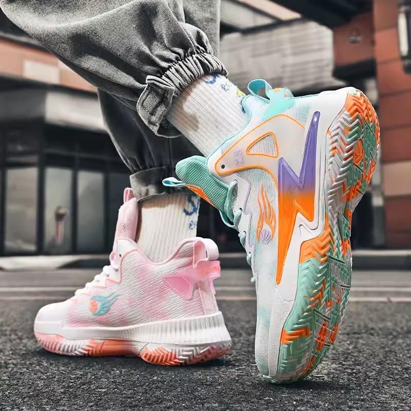 Children's mandarin duck shoes men's summer breathable youth pink basketball shoes boys' sports shoes