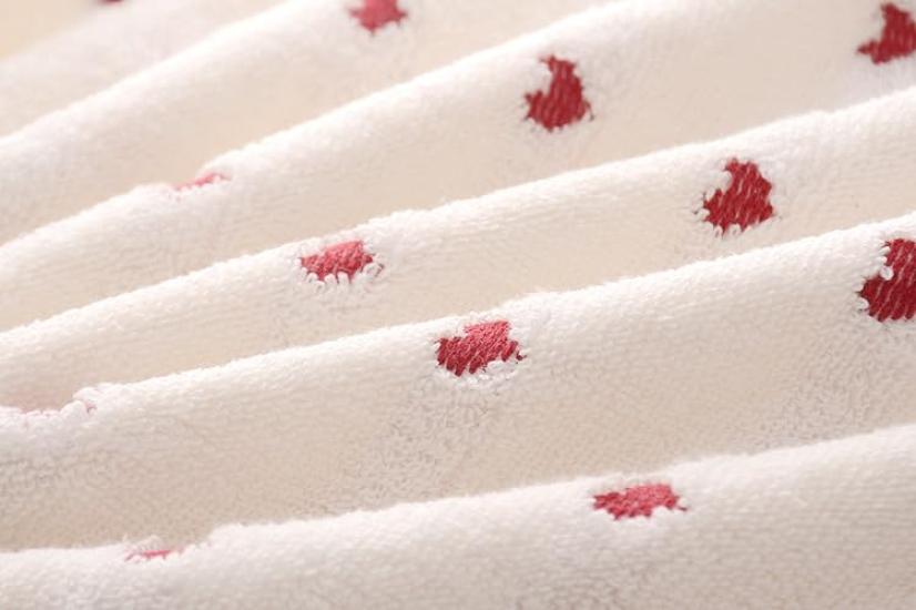 Face Towels, Heart Pattern, 100% Cotton, Towel Set, Fluffy, Soft, Gentle on Skin, Fast Absorption, Quick Drying, Durable, Breathable, Fade Resistant,