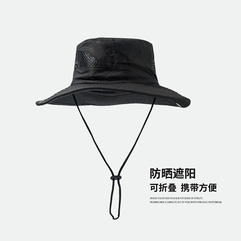 European and American Hiking Hats for Men, Outdoor Sunscreen, Mesh Breathable, Fashionable, Casual Fishing, Hiking, Hiking, UV Protection, Fisherman's