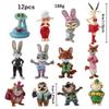 12Pcs Zootopia Cartoon Anime Figure Nick Fox Judy Zootropolis Utopia Action Figure Toys Kids Room Ornaments Cake Topper