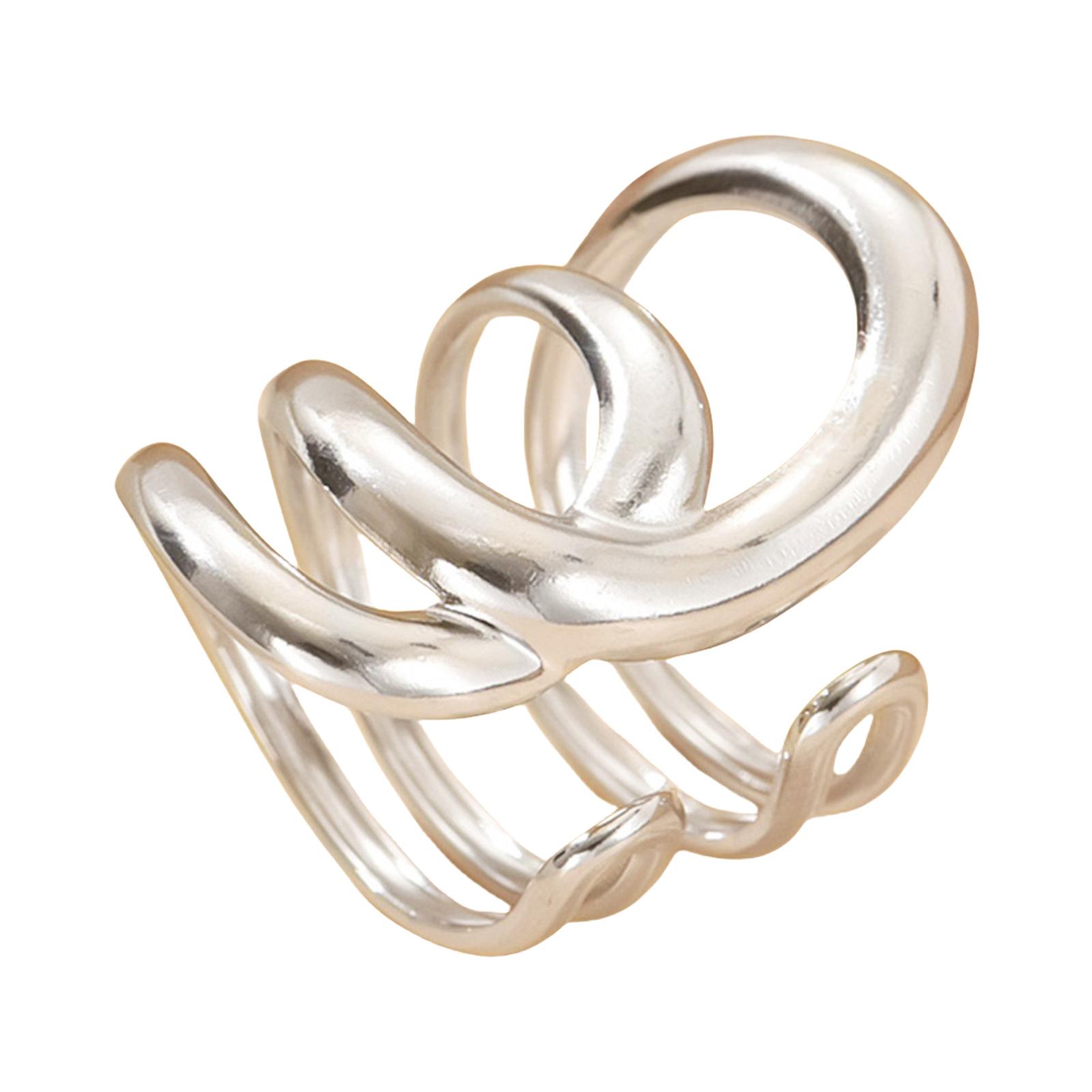 

Кольца с неровными линиями, полые кольца, элегантные абстрактные кольца, подходят для модных молодых женщин для повседневной носки и для вечеринок серебряный