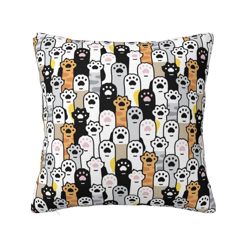 Colorful Animal Footprint Dog Paw Prints Cushion Cover cm Velvet Throw Pillow Case for Living Room Bedding Sofa Pillowcase