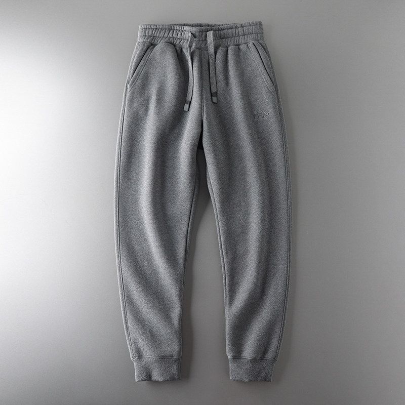 Men s Fleece Thickened Cotton Export Pants Gray M