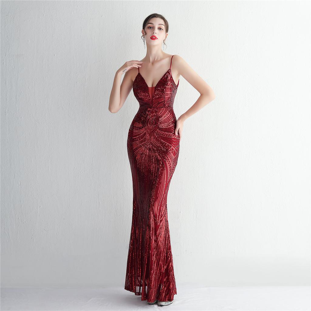 Rochie de petrecere cu paiete Rochie de seara subtire pentru banchet