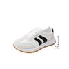 Women's Plus Size Round Toe Color Block Stripe Lace Up Casual Sneakers Autumn New Shoes