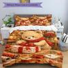3pcs Anime Teddy Bear Bedding Set - Includes One Quilt Cover and Two Pillowcases (No Core) - Festive Gift for Home Decor, Bedroom and Guest