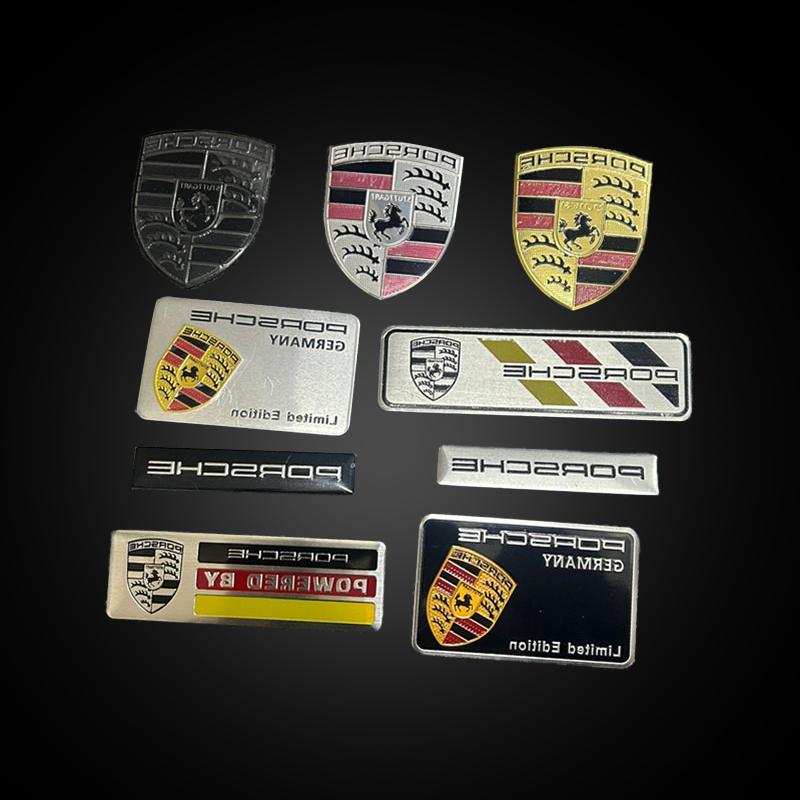 3D Alumínium Porsche Embléma Autó Jelölés Kitűző Matrica Karosszéria Csomagtartó Ablak Személyiség Dekoráció Matrica Autó Tartozékok