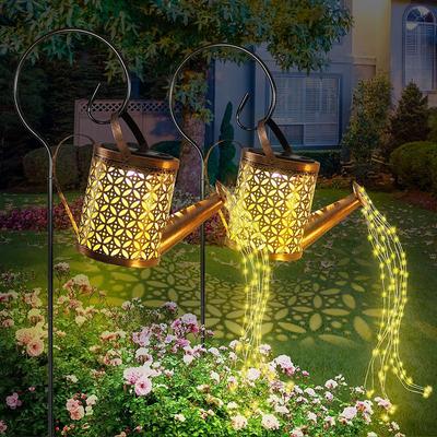 Iron Hollow Lamp Metal Solar Panel Kettle Lamp LED Outdoor Garden Waterproof Courtyard Decoration
