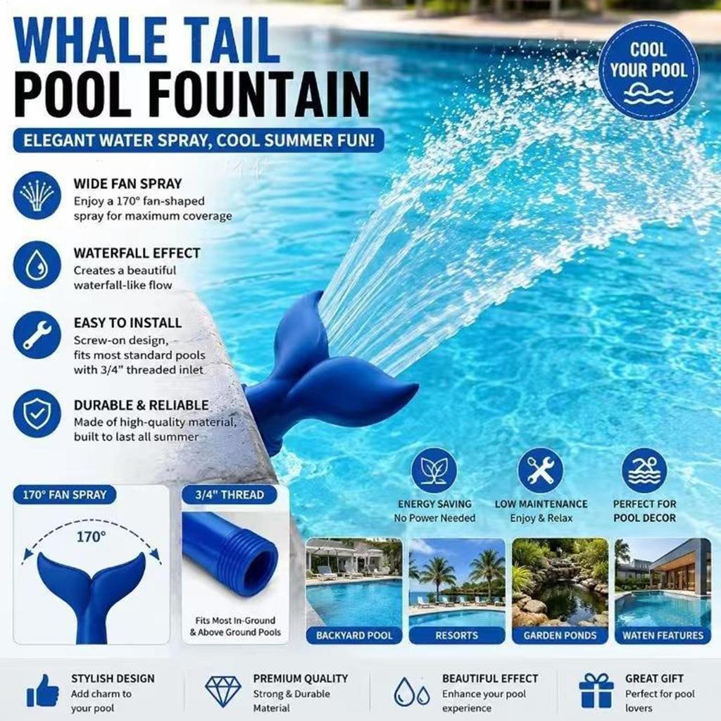 Swimming Pool Spray Nozzle Pool Aerators 3/4 Inch Universal Pool Aerator Fountain Fishtail Nozzles Creates Waterfall Spray