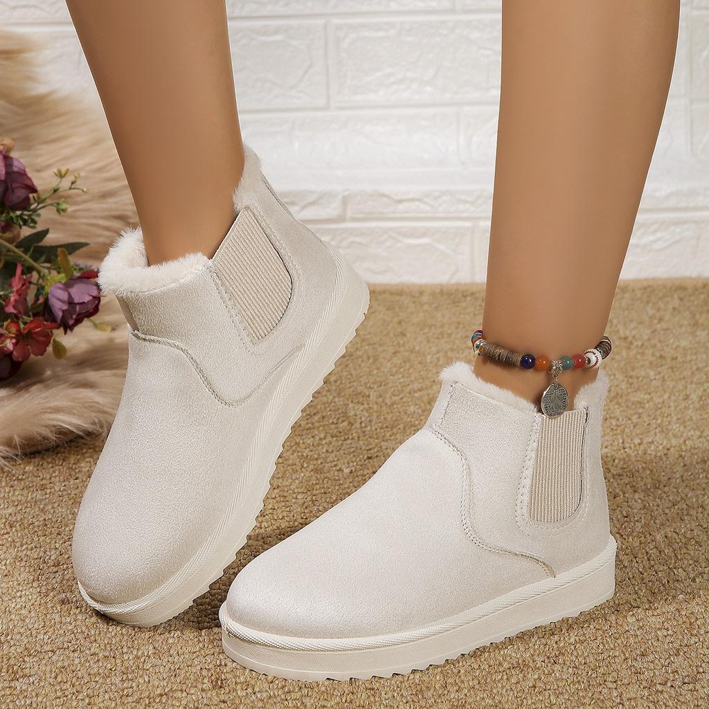 Women's fashion warm padded lining arch support comfortable soft elastic shock-absorbing waterproof non-slip casual snow boots cotton shoes