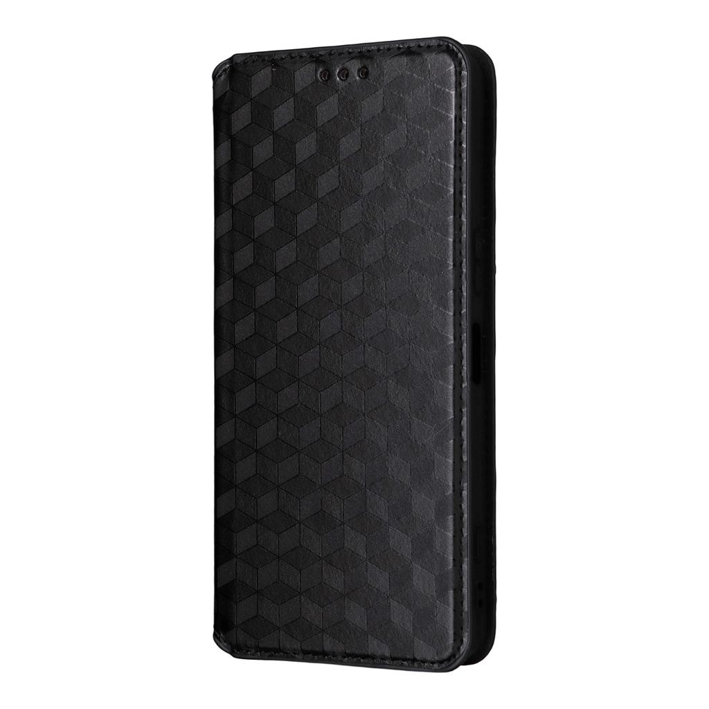 For Sony Xperia 1 VII Case Wallet Rhombus Imprinted Leather Phone Cover