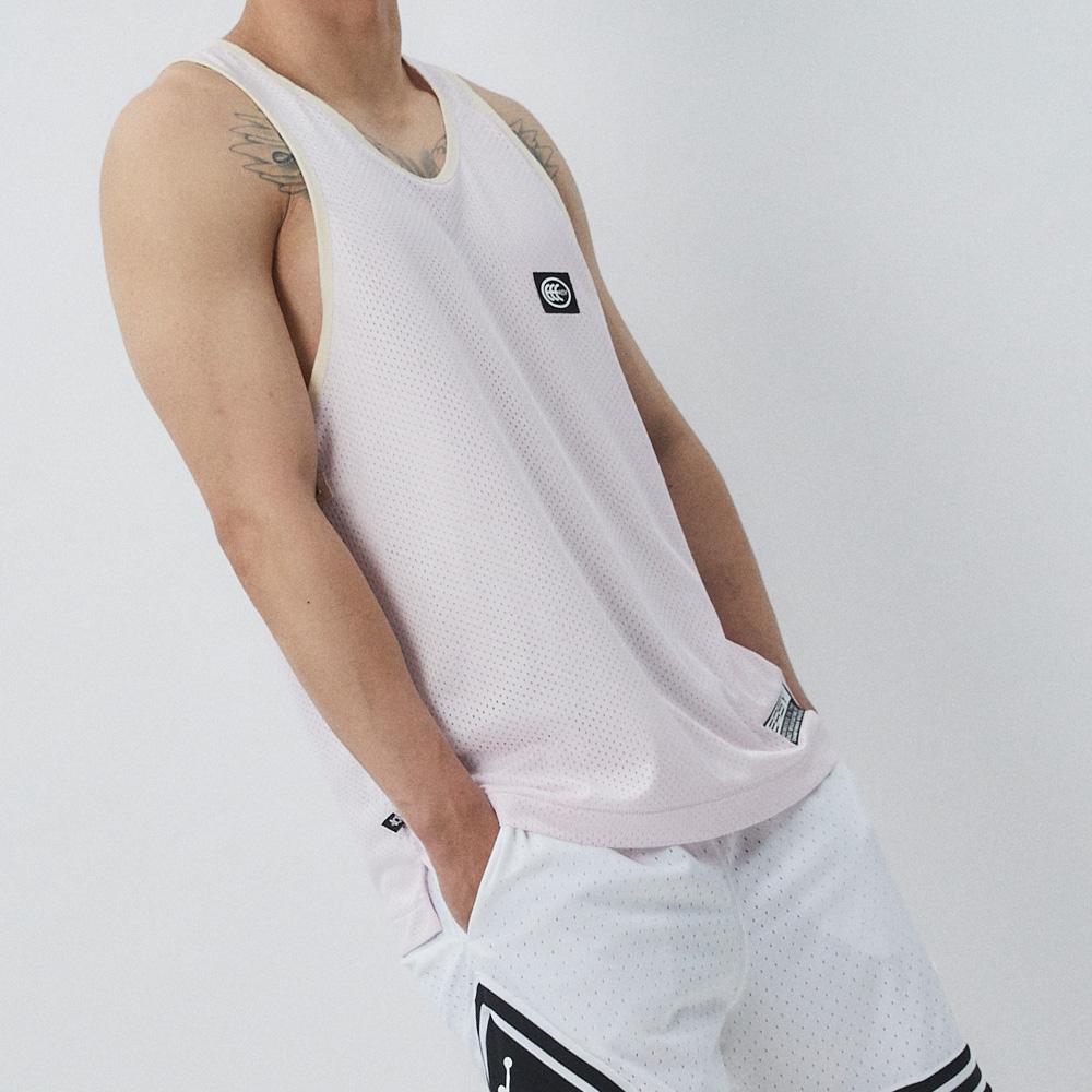 Nike Dri-Fit Logo Print Colorblock Quick-Dry Mesh Round Neck Sleeveless Basketball Tank Top Men Tops Pearl-Pink DX0334-664