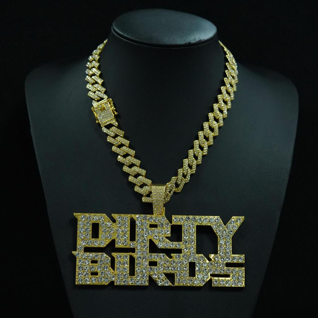 Dirty Birds Diamond Alloy Pendant Necklace - Rock Punk Football Team Men's Jewelry