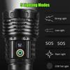 High Power LED Flashlights USB Rechargeable Built-in 4500MaH Battery Hand Light Zoom Torch Lamp For Emergency Camping Lighting