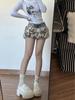 Leopard Print Low Waist Fur Patchwork Mini Skirt - Women’s Slimming A-Line Autumn Winter Spicy Style