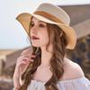 New outdoor sunshade flat top straw hat street shot travel fashion women's retro sun hat