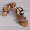 Sandalen mit Keilabsatz Damen Außenhandel Übergröße Sommer neu Keilabsatz Strandsandalen Europäischer und amerikanischer Ethno-Stil Fußbedeckung Damen Sand