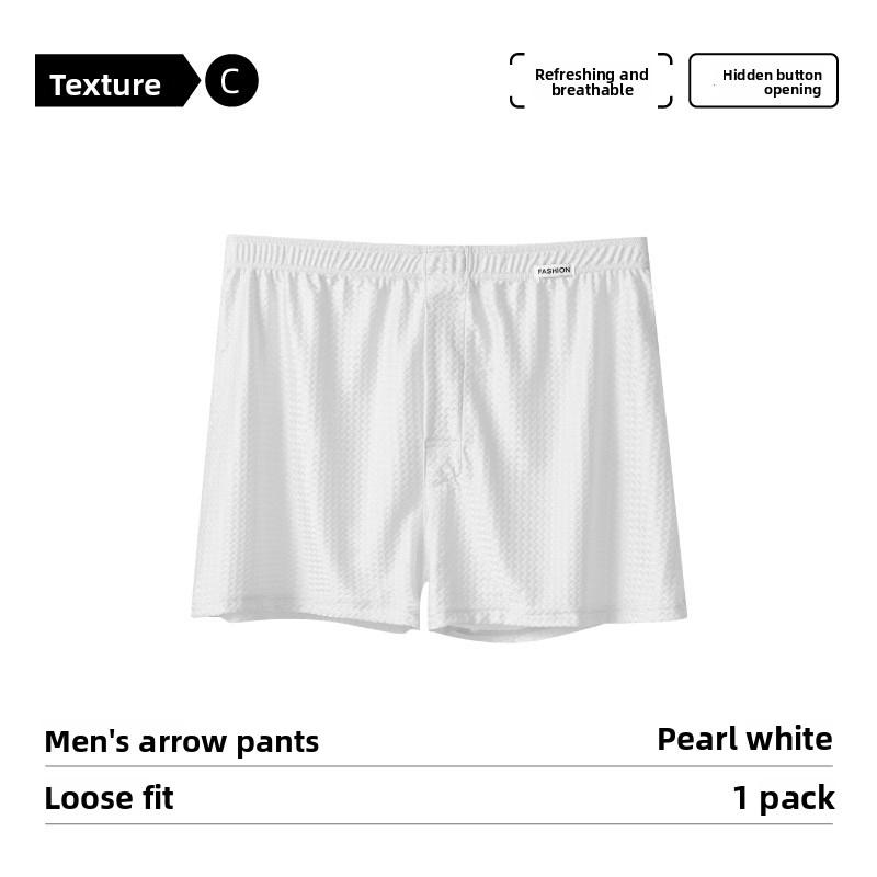 Men's Summer Nylon Glossy Ice Silk Loose Home Four Corner Underwear