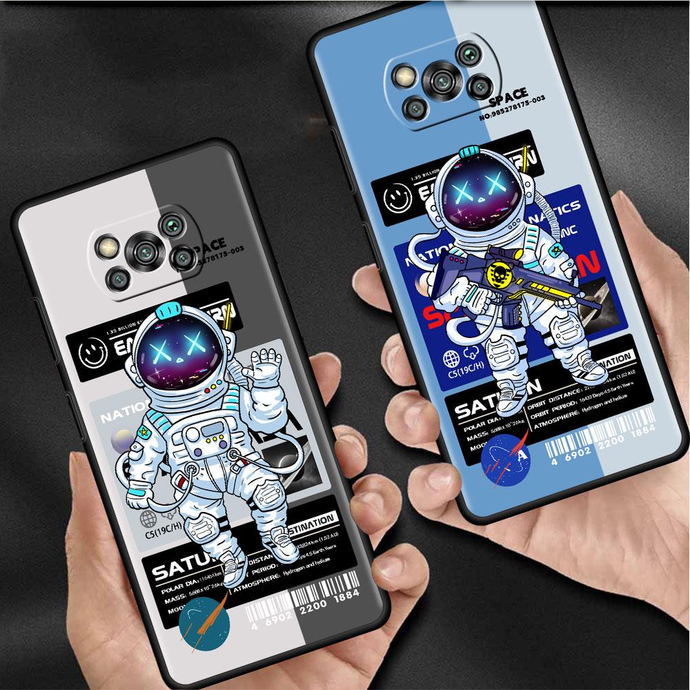 Case For Xiaomi Mi Poco X3 NFC X4 Pro F3 F4 GT M4 M3 F1 C40 11 Lite 11T Soft Silicone Funda Phone Cover Fashion Cool Astronaut