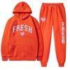 European Size Plus Fashion Printed Sweater Autumn and Winter Fleece Warm Hoodie Casual Sports Women's Suit