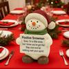 Yousheng Positive Snowman Resin Figurine Hand-Painted Christmas Ornament Motivational Desk Decor with Inspiring Slogan Festive Stocking Stuffer