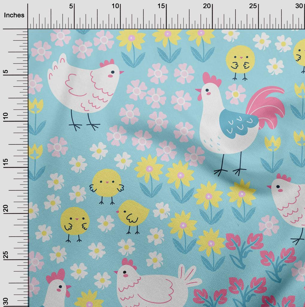 oneOone Bavlněný popelín arktická modrá látka Kawai šití řemeslné projekty potisky látek podle yardu 42 palců