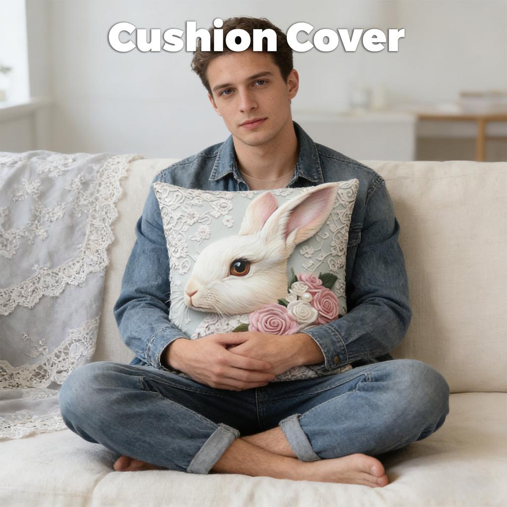 Imitation 3D Rabbits Pillow Cover For Holiday Decoration, Living Room Sofa Cushion, Pillowcase (without Core)