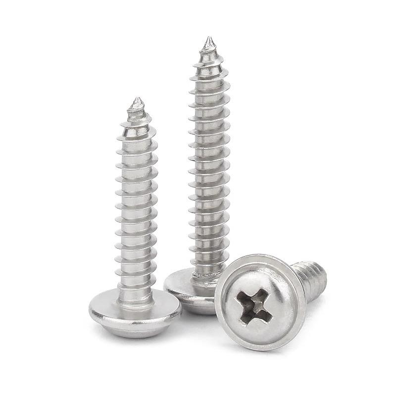 304 Stainless Steel Phillips Pan Head Self-Tapping Screw with Washer and Spacer (Sizes: M2, M2.6, M3, M4, M5, M6)