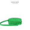 Genuine Leather Woven Baguette Bag - Soft Medium Crossbody Daily Urban Style