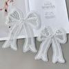 White Organza Lace Pleated Bow Beaded Sequins Decorative Children'S Clothing Lolita Clothing Cloth Sticker Accessories