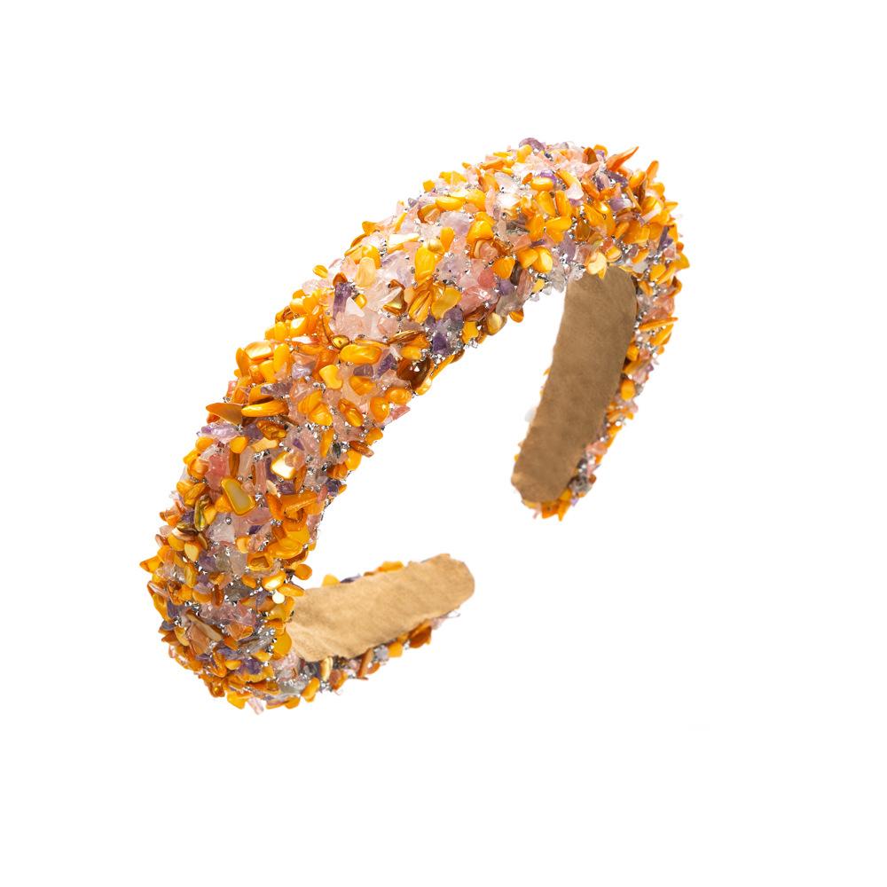 Nieuwe Stijl Overdreven Meerkleurige Kristal Snoep Spons Brede Rand Haarband Haaraccessoire Hoofddeksel