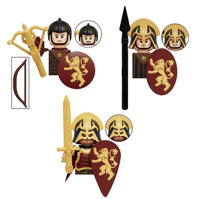Medieval House of Casterly Rock Figures Warrior Armored Soldiers Army Weapons Helmet Blocks Bricks Toys
