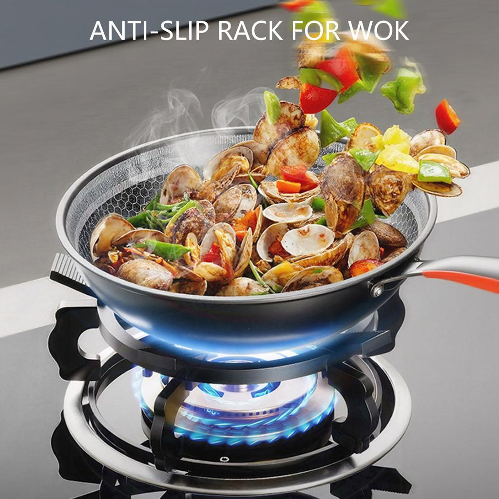 Heavy Duty Cast Iron Gas Burners Rings Stabilizer Nonslip Heat Resistant Trivet Slip Resistant Gas Stove Wok Rack