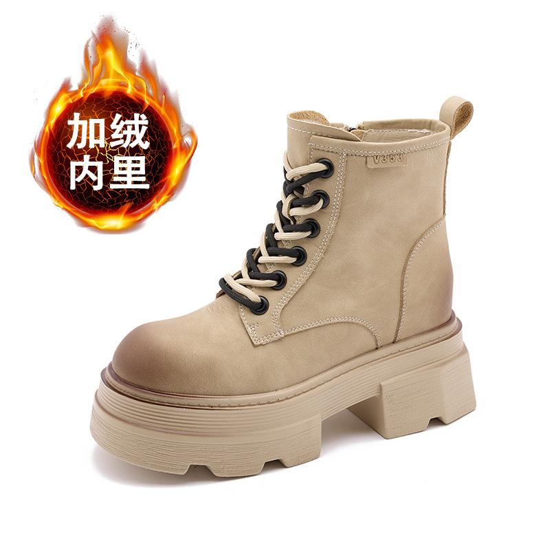 

Мартинсы на внутренней платформе женские 2025 осень и зима новые ретро полусапоги детские универсальные на толстой подошве британские на шнуровке короткие ботинки 33