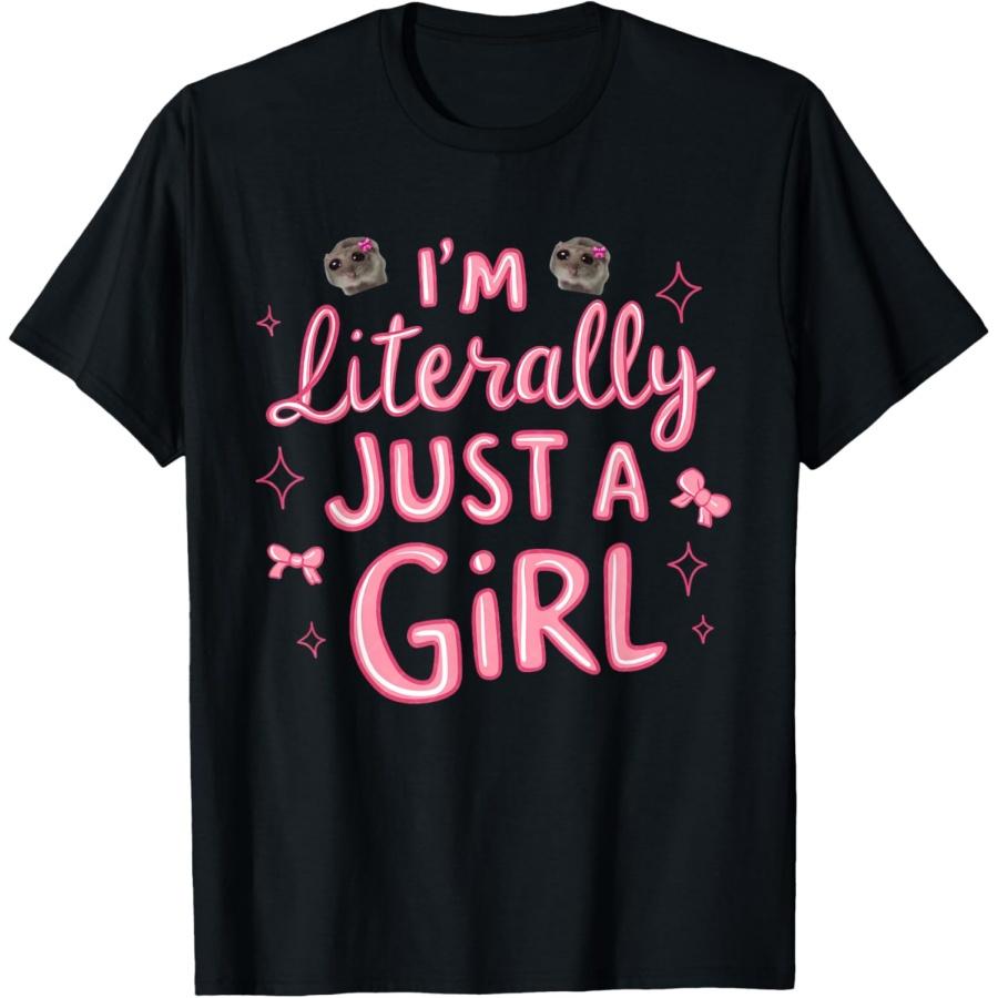 

Я Буквально Просто Девушка Хомяк Мем Розовая Кокетливая Футболка XXXXXL чёрный