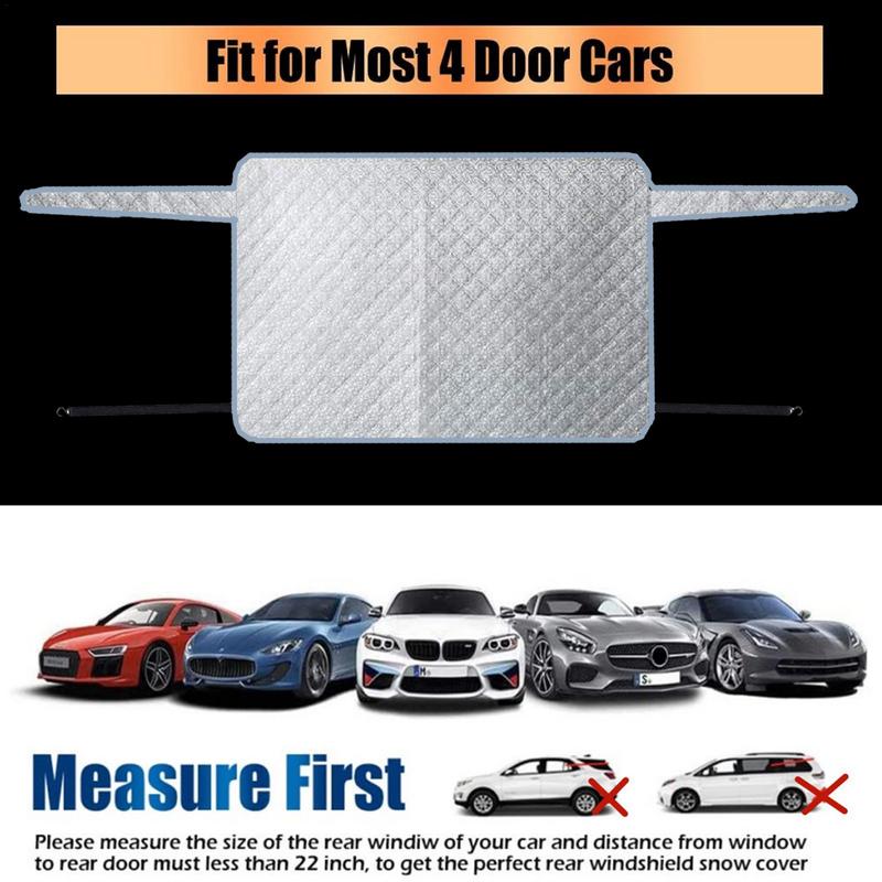 Autoabdeckung für Schnee und Eis, 2-lagige Schneeabdeckungen für die Windschutzscheibe mit Hakenblockabdeckung, Visier, Autozubehör-Werkzeuge