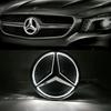 Autoaufkleber Neu 2025 Für Mercedes Benz Weiß Blau Rot Licht Auto Frontgrill Stern Emblem LED Beleuchtetes Logo für Mercedes Benz