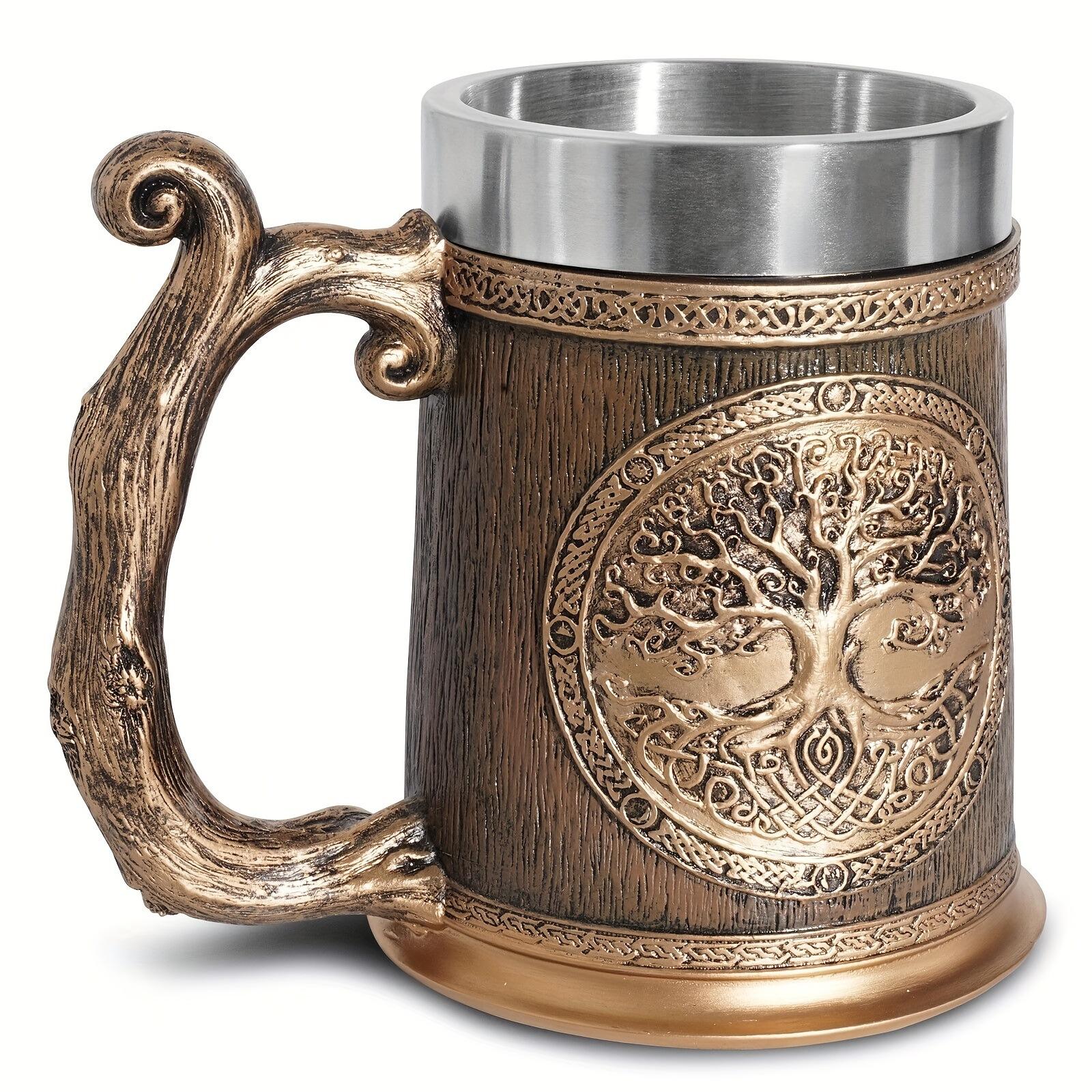 Creative Viking Beer Mug Large Stainless Steel Vintage Nordic Water Mug, Beer Mug, Home Decor