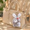 Cute Cherry Bunny Plush Keychain, Small Rabbit Stuffed Animal Pendant for Bag Backpack Purse, Kawaii Cartoon Key Ring Charm, Gift for Girls Women