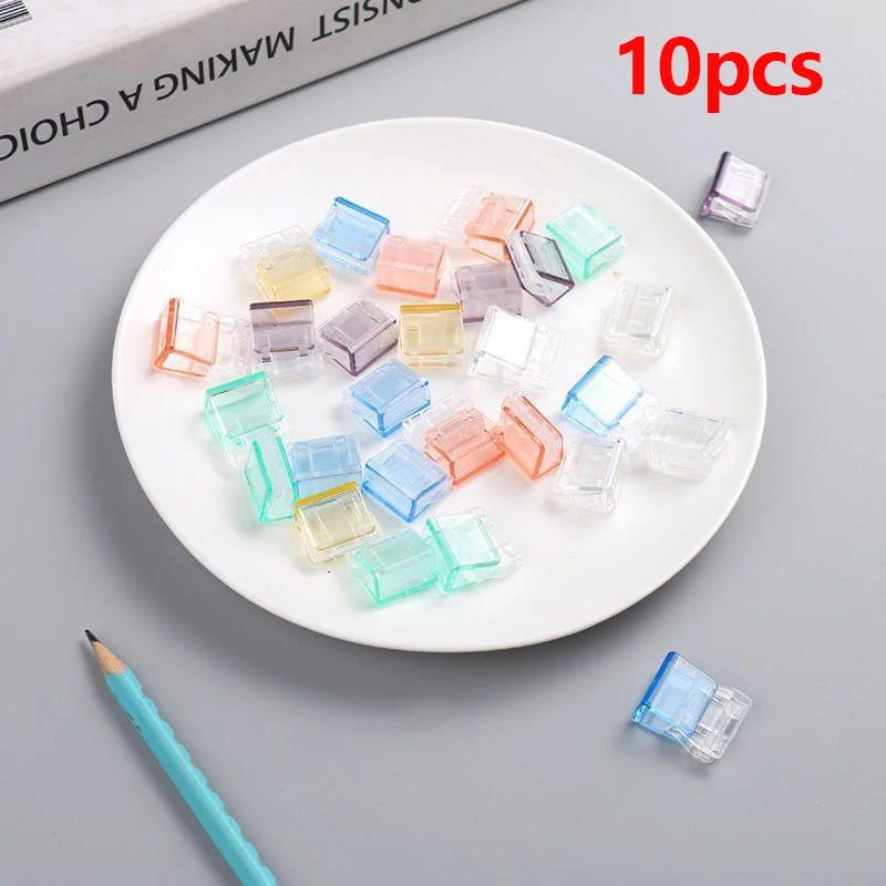 

10/20pcs Paper Creative Fixed Clip Transparent Color Push-pull Clip Student Notebook Information Office File Storage Folder.