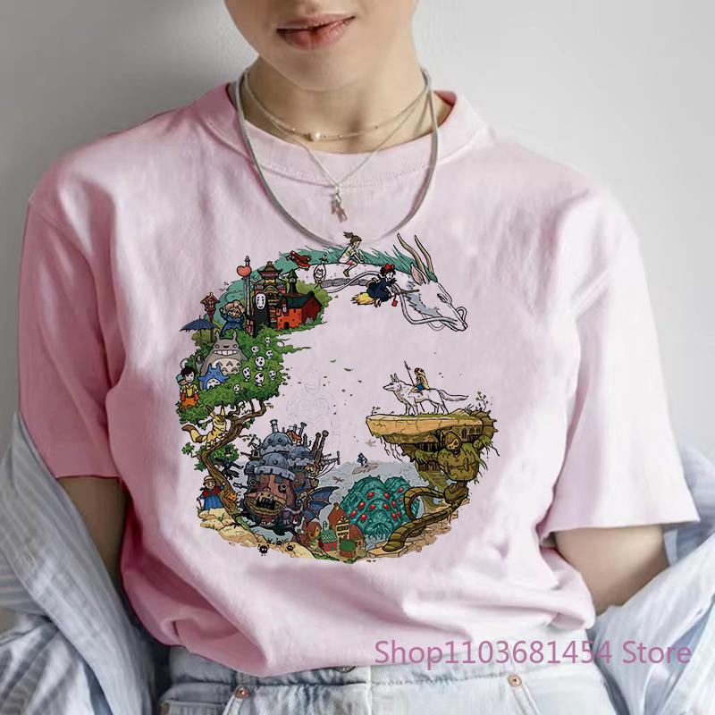 Japonské anime tričko s grafickým potiskem draka Dámské Nové letní Harajuku Estetické tričko Bílé topy Ležérní dámské tričko