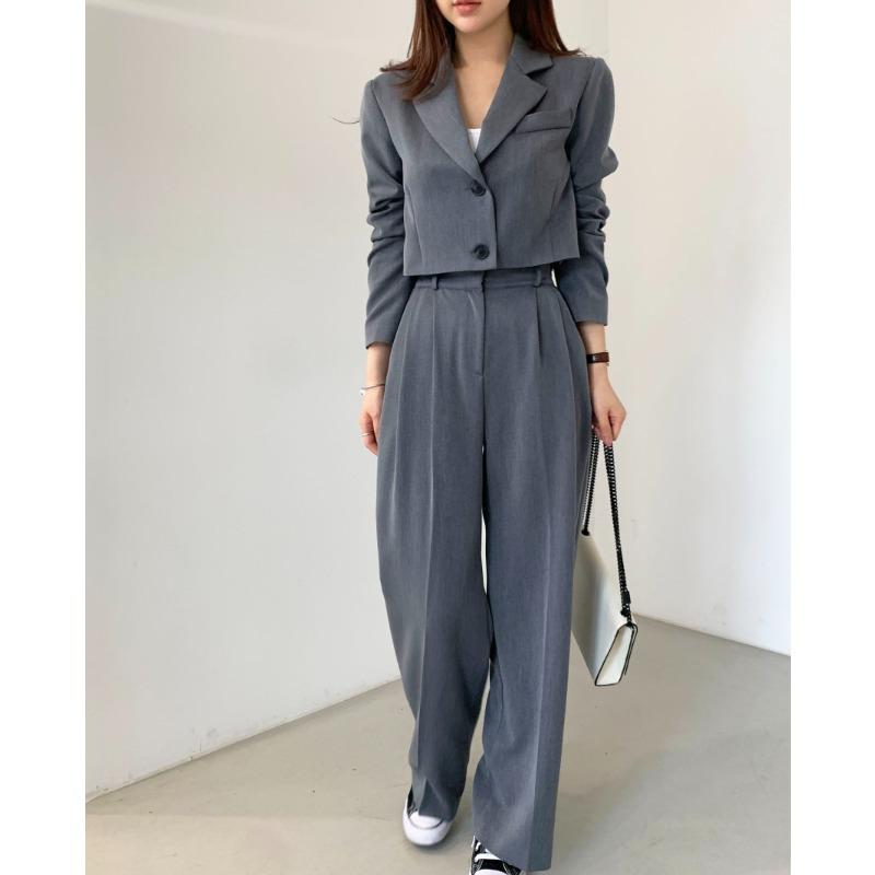 Fashion Autumn Loose Casual Suit Set Two Piece Outfit Blazer and Pants Women Office Wear