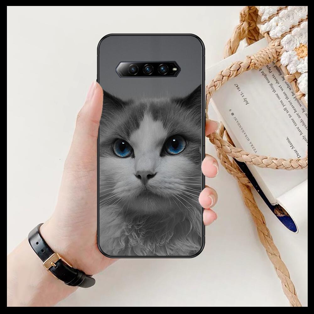 Lustige Cartoon-Katze Handyhülle Für xiaomi redmi Black Shark 4 Pro 2 3 3s Hüllen Helo Schwarze Hülle Silikon Rückseite Hübsche Mini-Hülle lustig