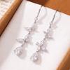 Copper-Plated Gold Zircon Butterfly Tassel Earrings - High-End Luxury Ear Ornaments