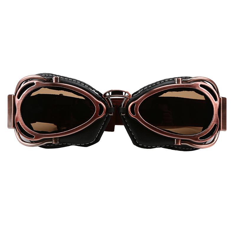 Okulary motocyklowe do jazdy Vintage Men Okulary Motocross Narciarstwo Maska Brązowa skóra Wiatroszczelna Kolarstwo Outdoor Dirt Bike Gogle